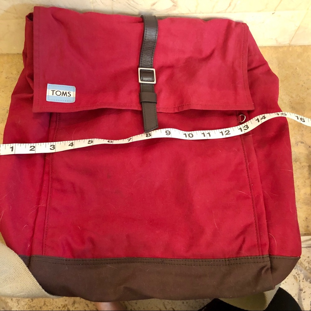 Toms red canvas unisex backpack